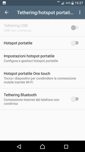 Seleziona Impostazioni hotspot portatile