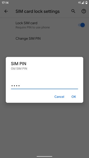Enter your Old SIM PIN and select OK