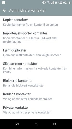 Velg Importer/eksporter kontakter