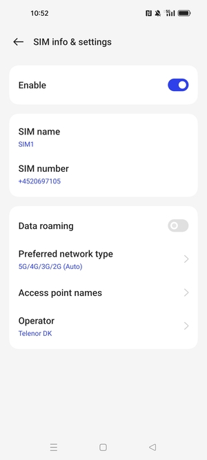 Select Access point names