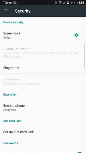 Select Set up SIM card lock