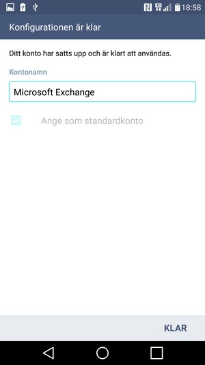 Ge ditt konto ett namn och välj KLAR