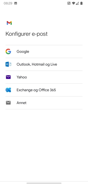 Velg Outlook, Hotmail og Live