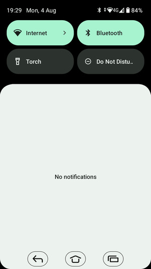 Slide down the top menu again