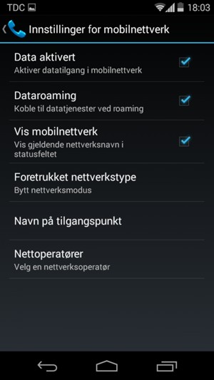 Slå Dataroaming på eller av