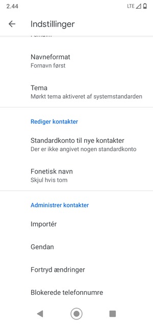 Scroll til og vælg Importér