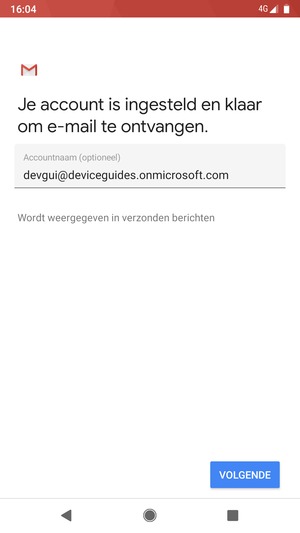 Geef uw account een naam en selecteer VOLGENDE