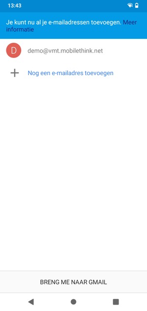 Selecteer BRENG ME NAAR GMAIL