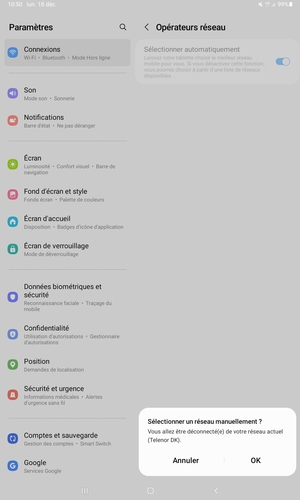 Sélectionnez OK