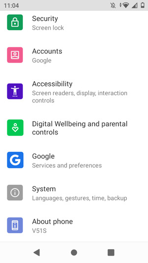 Scroll to and select About phone