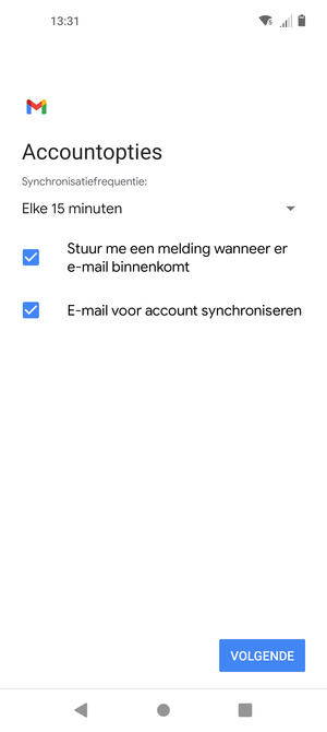 Selecteer VOLGENDE
