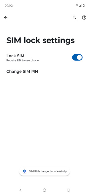 Your SIM PIN has been changed