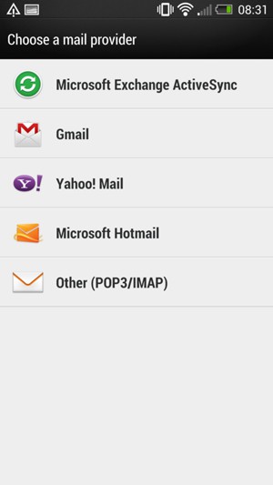 Select Microsoft Exchange ActiveSync