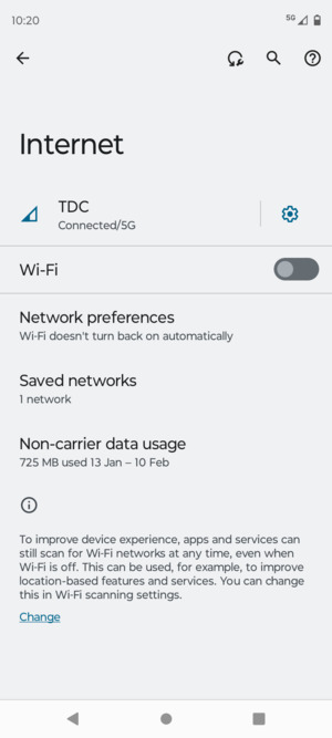 Turn on Wi-Fi
