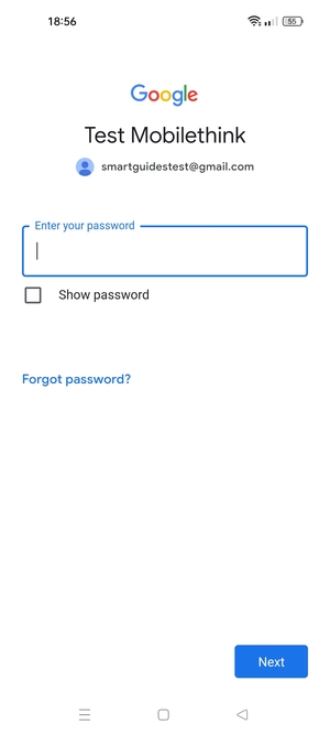 Enter your password and select Next