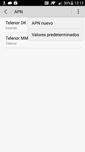 Seleccione APN nuevo