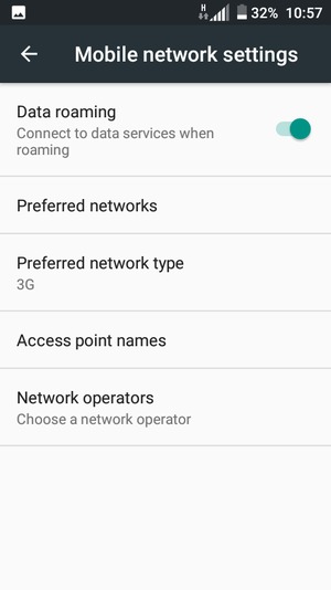 Turn Data roaming on or off