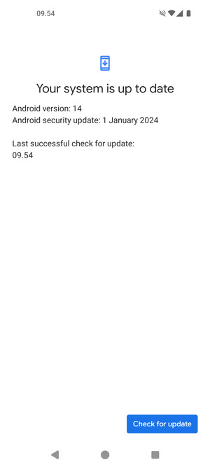 If your phone is up to date, you will see the following screen