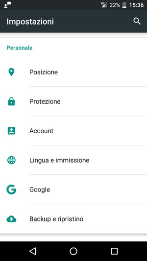 Scorri e seleziona Backup e ripristino