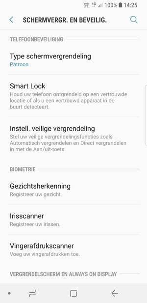 Uw telefoon is nu beveiligd met een schermvergrendeling
