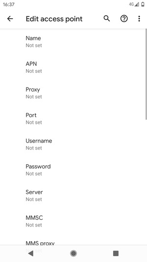 Enter Internet information