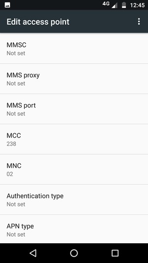 Scroll down and enter MMS information
