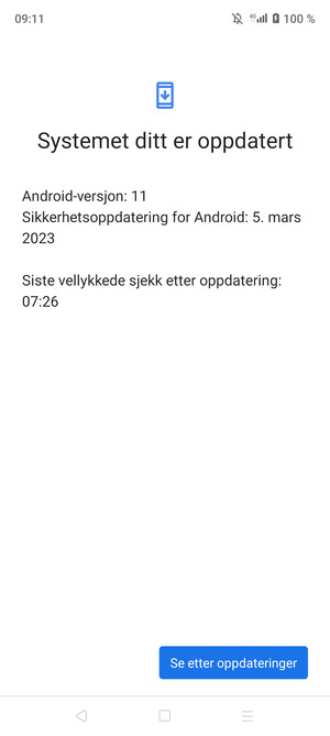 Hvis telefonen din er oppdatert, vil du se følgende skjermbilde