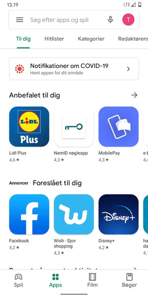 Vælg søgefeltet
