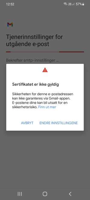 Velg ENDRE INNSTILLINGENE