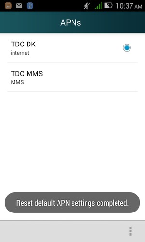 Your phone will reset to default Internet and MMS settings