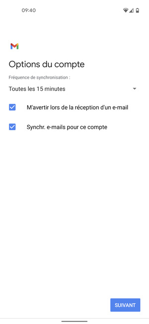 Sélectionnez SUIVANT