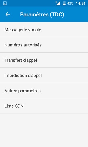 Sélectionnez Messagerie vocale
