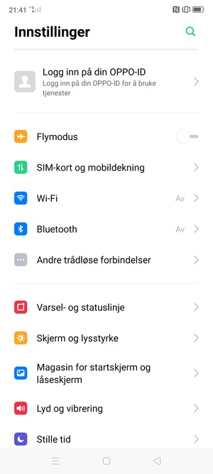 Velg SIM-kort og mobildekning