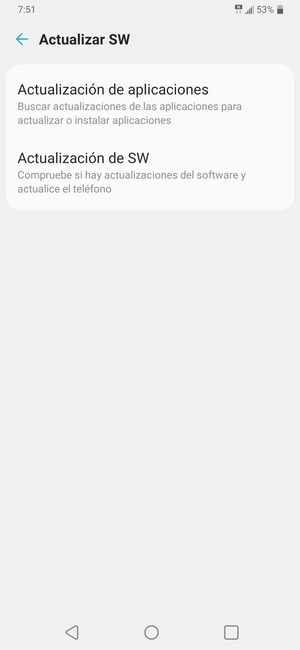 Seleccione Actualización de SW