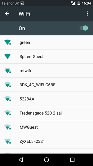 Select the wireless network you want to connect to