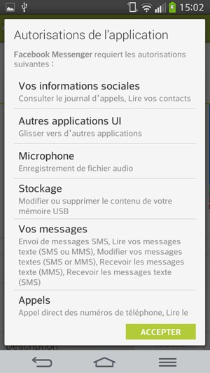 Sélectionnez ACCEPTER