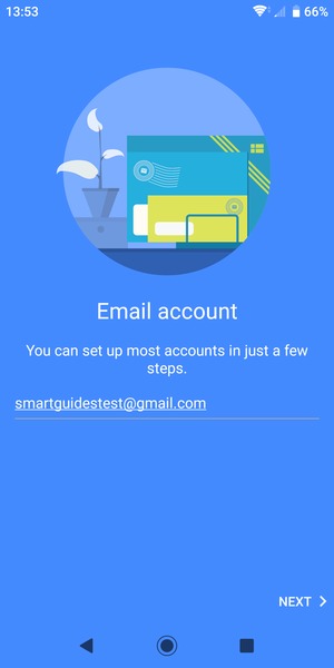 Enter your Gmail address and select NEXT