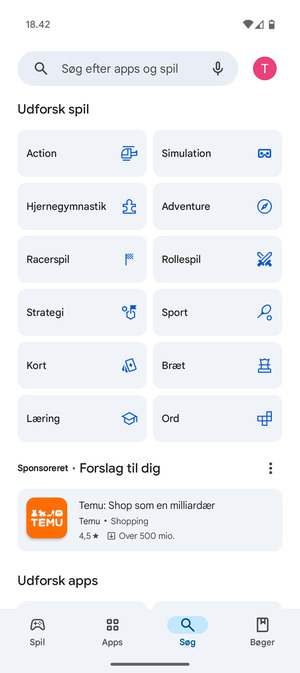 Vælg søgefeltet