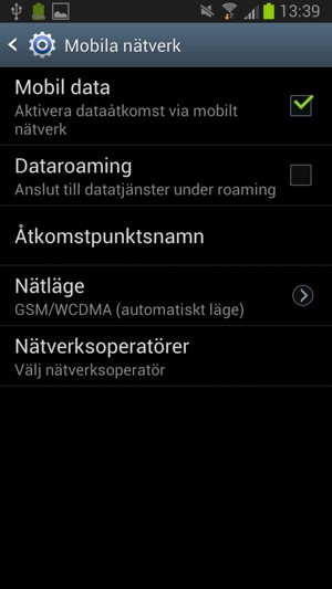 Välj Nätläge