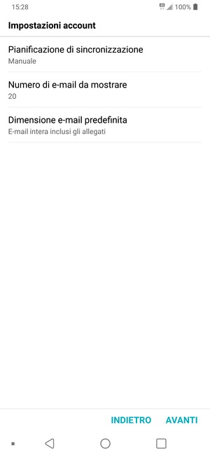 Seleziona AVANTI