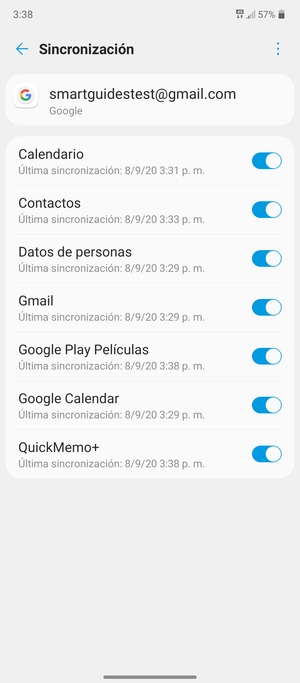 Asegúrese de haber seleccionado Contactos