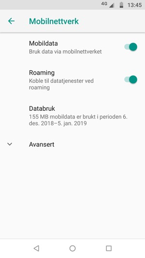 Slå Roaming på eller av