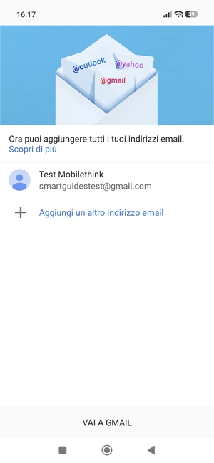 Seleziona VAI A GMAIL