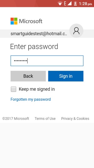 Enter your password and select Sign in