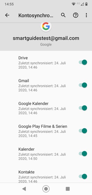 Stellen Sie sicher, dass Kontakte ausgewählt ist