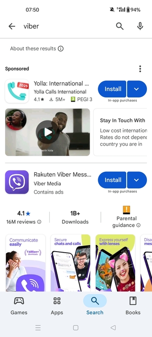 Select the app