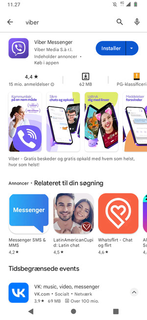 Vælg appen