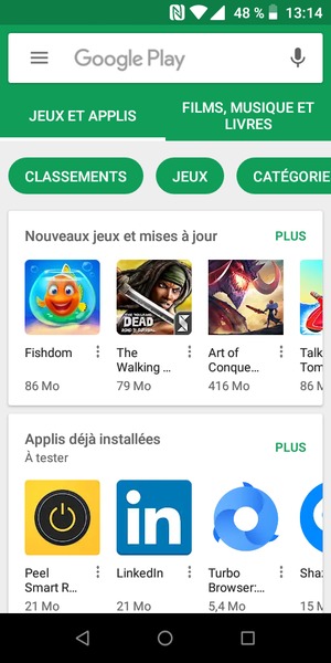 Sélectionnez la barre de Recherche