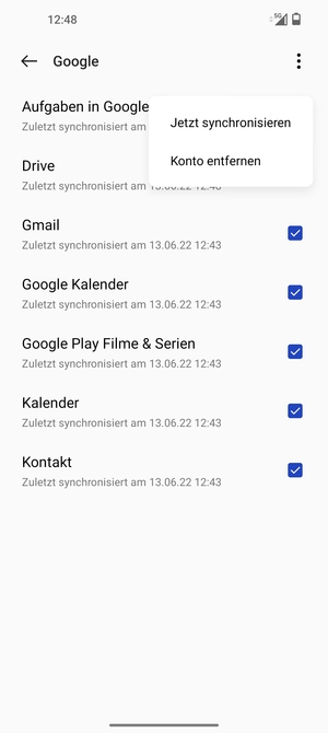 Wählen Sie Jetzt synchronisieren