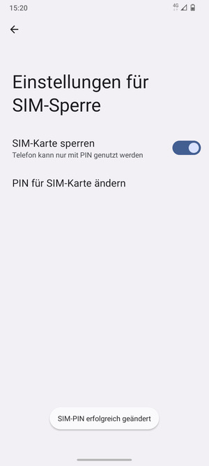 Ihre SIM-PIN wurde geändert